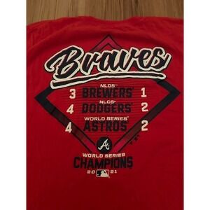 Atlanta Braves 2021 World Series Champions T-Shirt Youth XL Red Fanatics MLB
